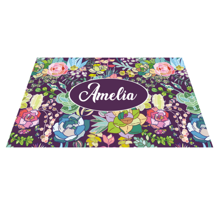 Personalised placemats floral custom art design - TenStickers