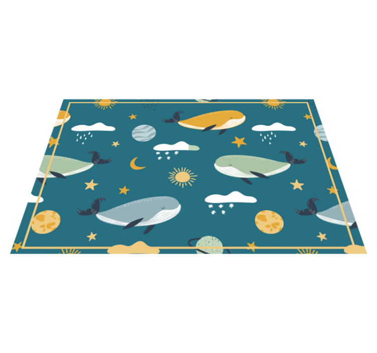 Children placemats with whale and celestial designs - TenStickers