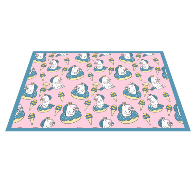 Children placemats unicorns eating ice cream - TenStickers