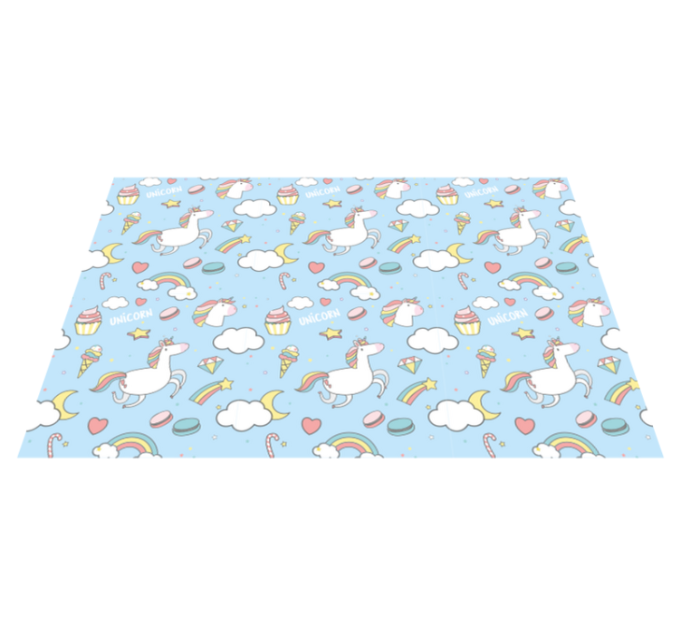 Children placemats unicorns and rainbows - TenStickers