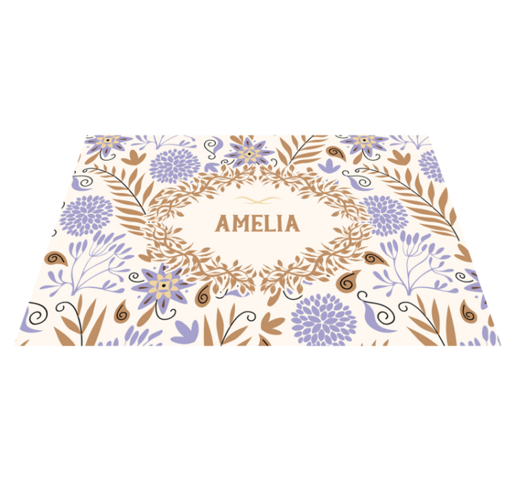 Personalised placemats flower pattern placemats - TenStickers