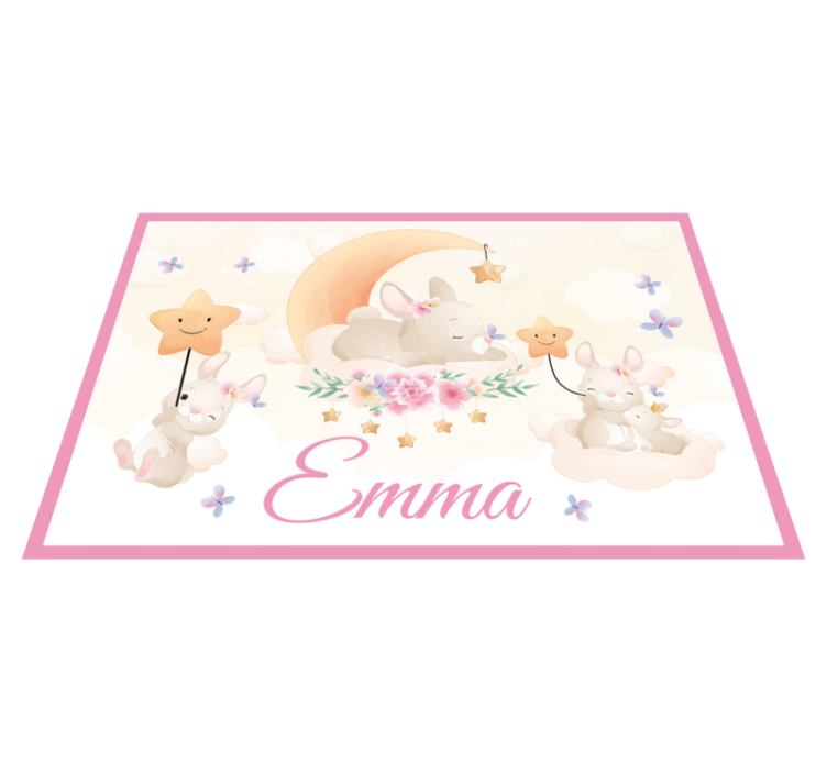 Children placemats bunny moon scene - TenStickers