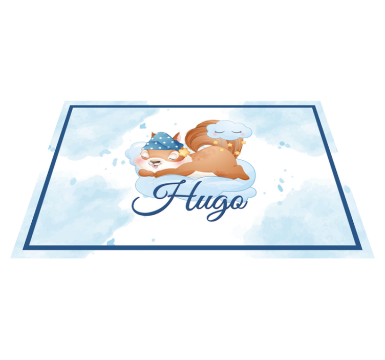 Children placemats squirrel on cloud - TenStickers