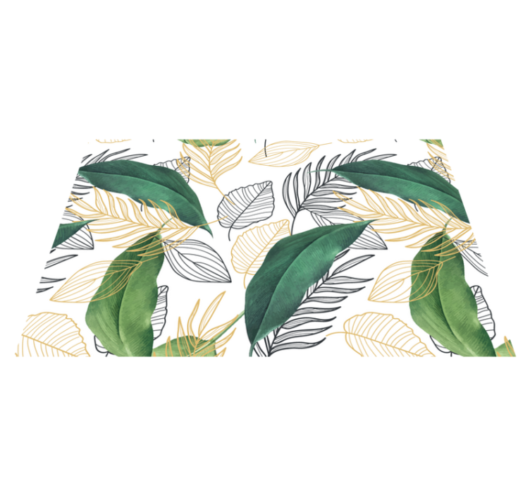Textured placemats lush green leaf designs - TenStickers
