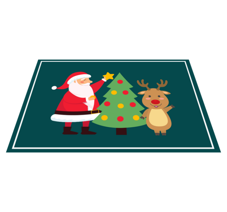 Christmas placemats santa and reindeer design - TenStickers