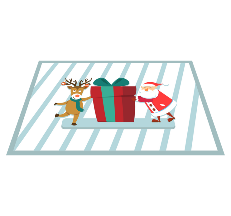 Christmas placemats santa and reindeer set - TenStickers