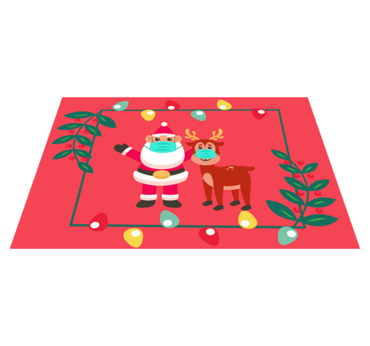 Christmas placemats santa and sleigh - TenStickers