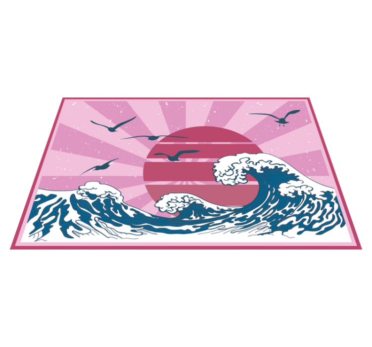 Modern placemats waves and sun - TenStickers