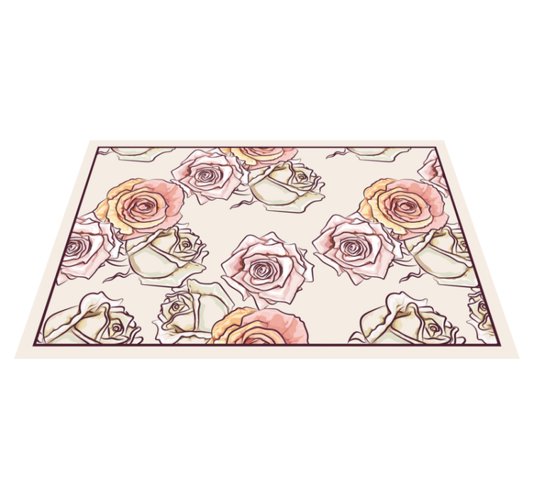 Original placemats rose floral design - TenStickers