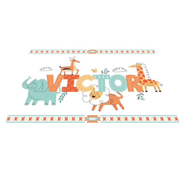 Children placemats animal name art - TenStickers