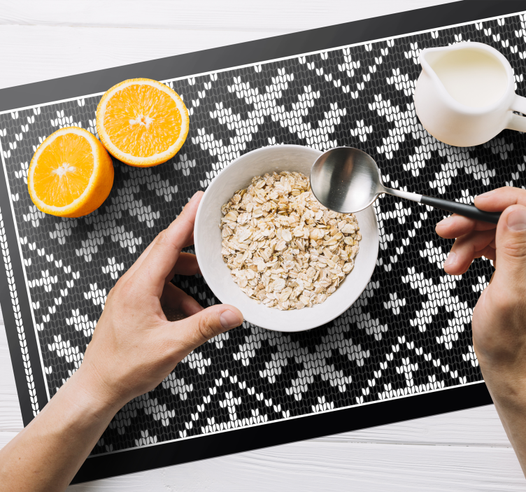 Textured placemats with traditional knitted design - TenStickers