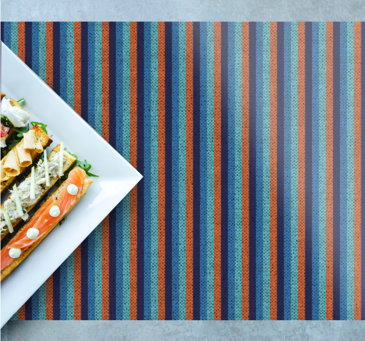 Blue an orange vertical design home placemats - TenStickers