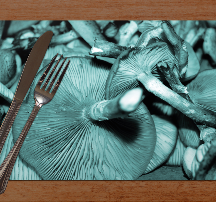 Blue oyster mushrooms gills textured placemats - TenStickers