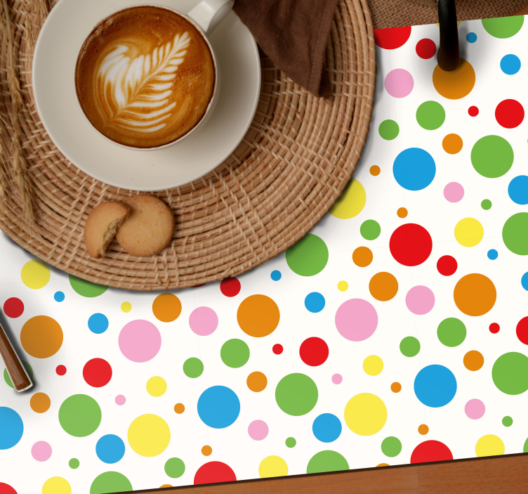 Colored Polka dots elegant placemats - TenStickers