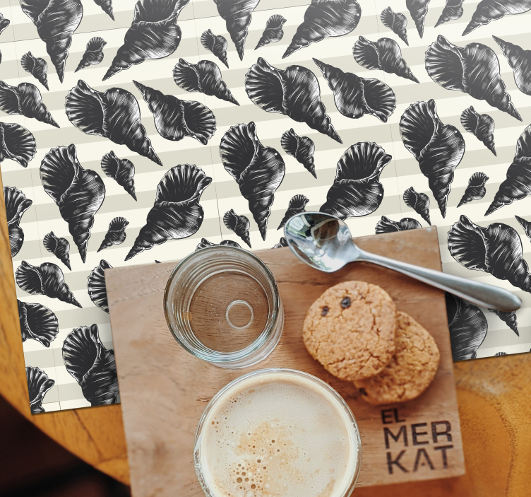 Elegant Shell Motifs modern placemats - TenStickers