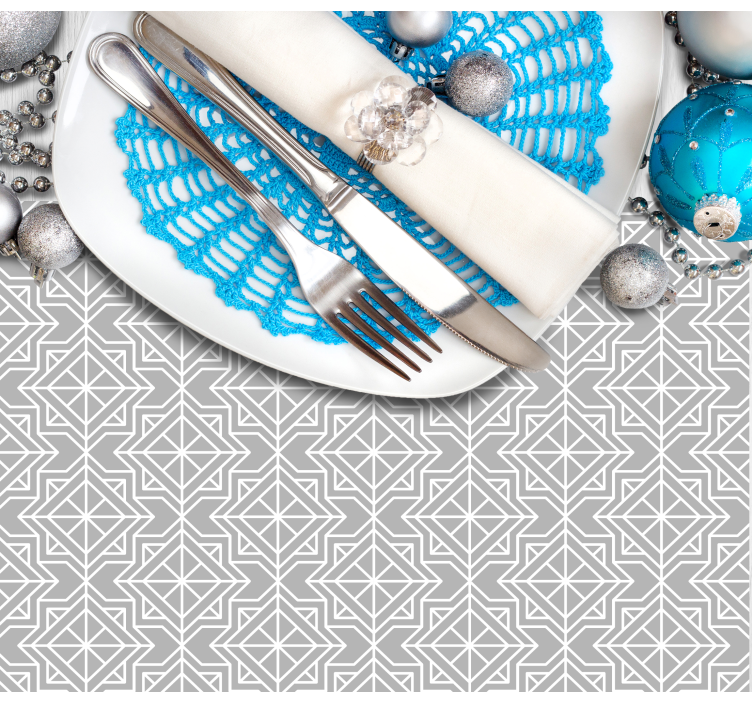 Grey and white lattice elegant placemats - TenStickers
