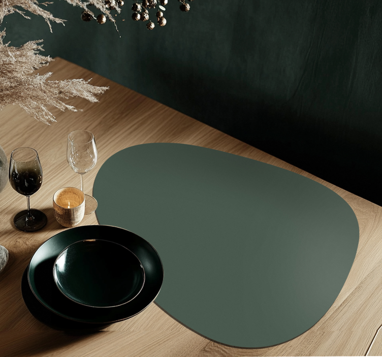 irregular oval green colored placemats - TenStickers