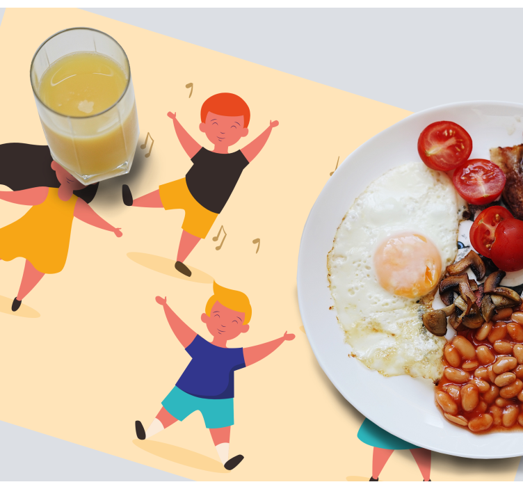 Kids dancing home placemats - TenStickers