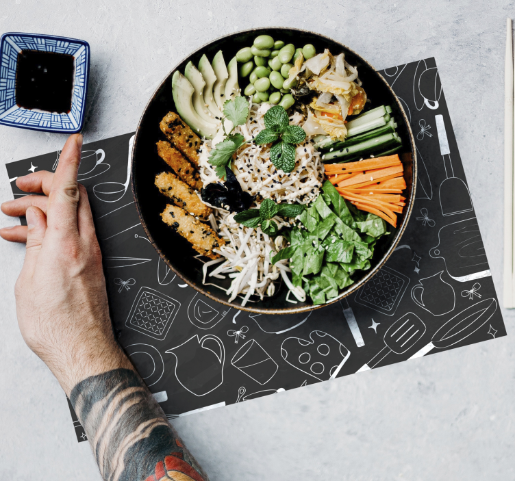 Kitchen tools and food restaurant placemats - TenStickers