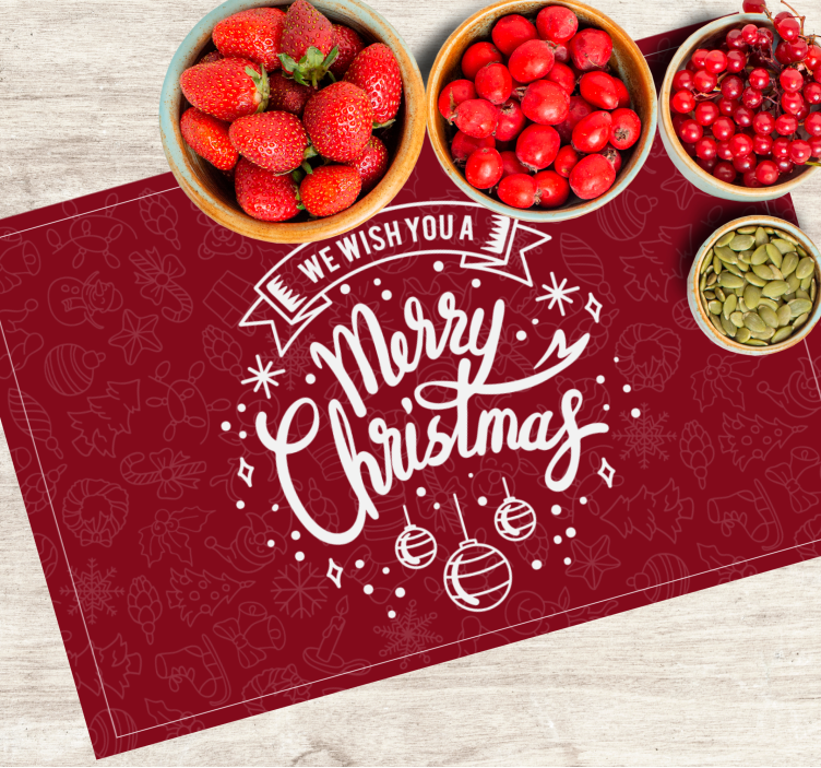 Red holiday greeting Christmas placemats - TenStickers