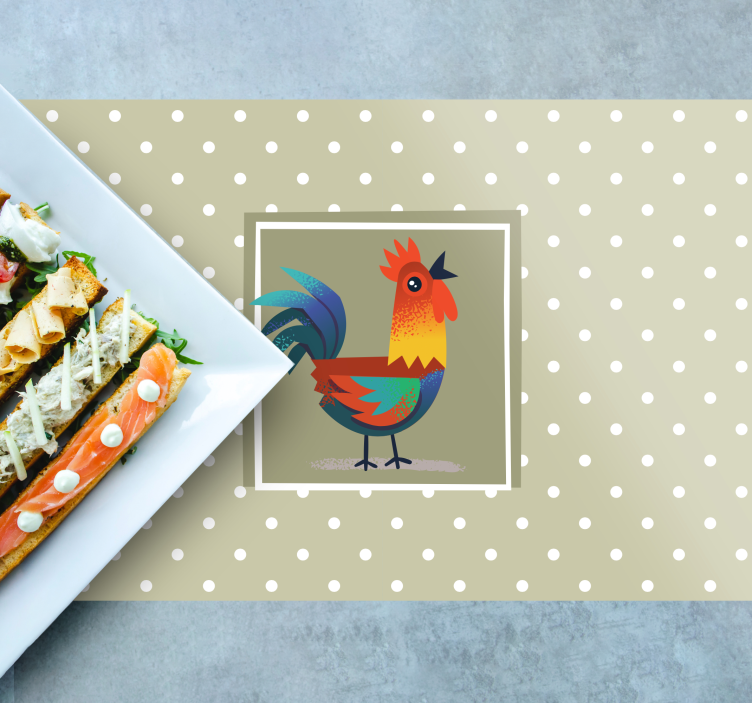 Original colored rooster original placemats - TenStickers
