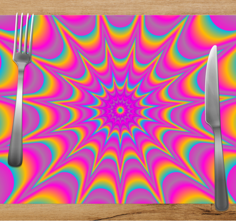 Psychedelic optical star original placemats - TenStickers