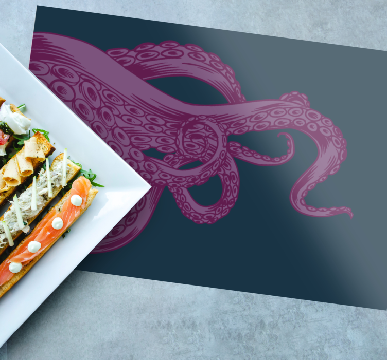 Purple octopus tentacle sea creatures placemats - TenStickers