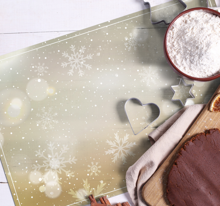 Silver and Gold Snowflakes Christmas placemats - TenStickers