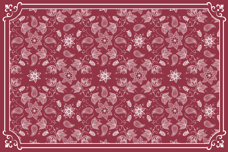 Textured placemats floral design table cover - TenStickers
