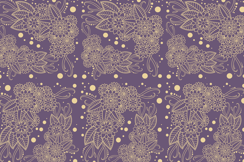 Textured placemats with botanical illustration design - TenStickers