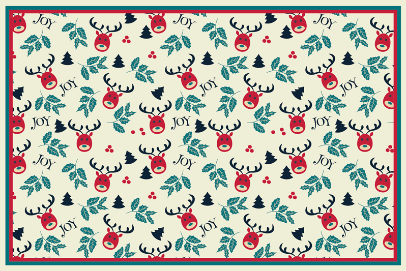 Joy and reindeer  Christmas placemats - TenStickers
