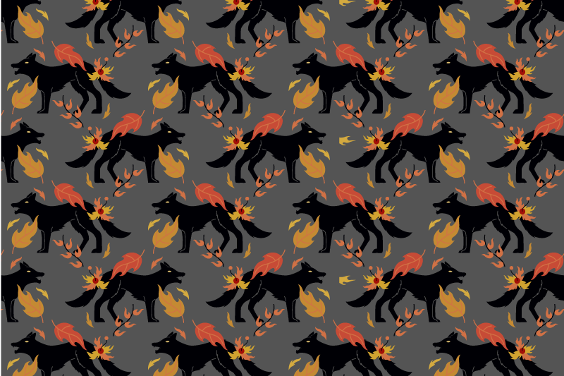 Halloween placemats featuring fiery foxes - TenStickers