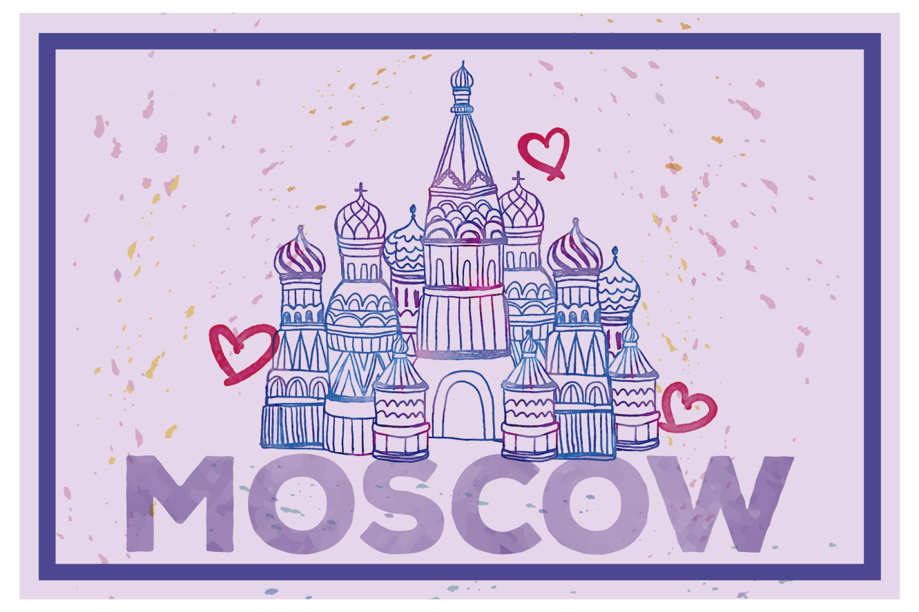 Original placemats moscow landmark art - TenStickers