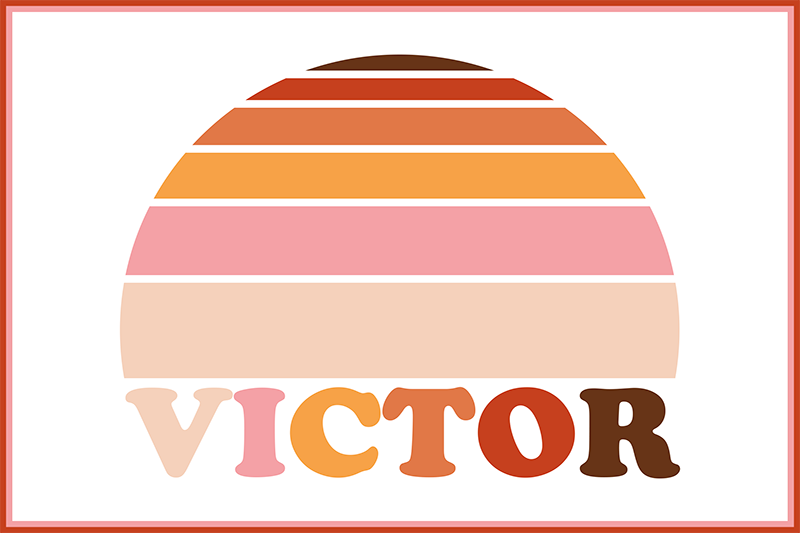 70's sun with name Personalised placemats - TenStickers