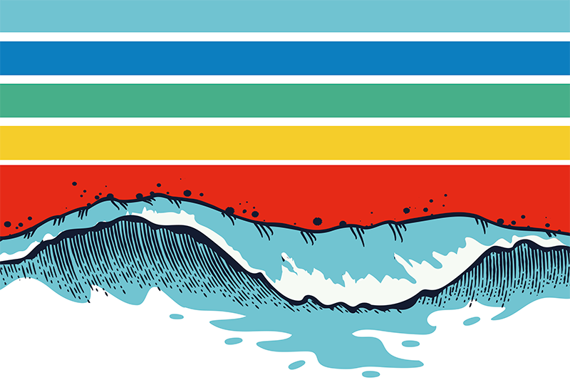 Modern placemats wave pattern design - TenStickers