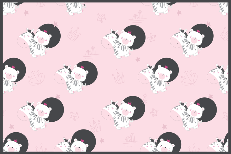 Children placemats cute zebra illustrations - TenStickers