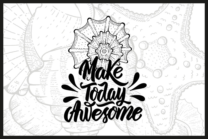 Seashell motif and text  quote placemats - TenStickers