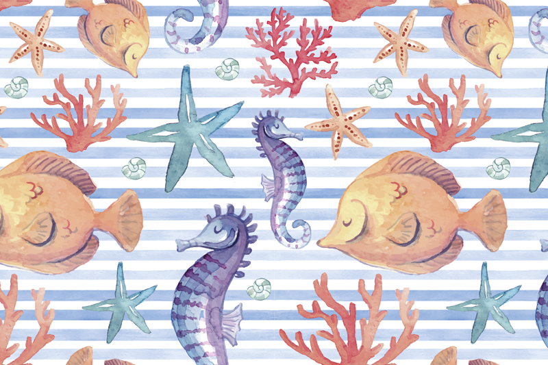 Original placemats underwater themed table setting - TenStickers