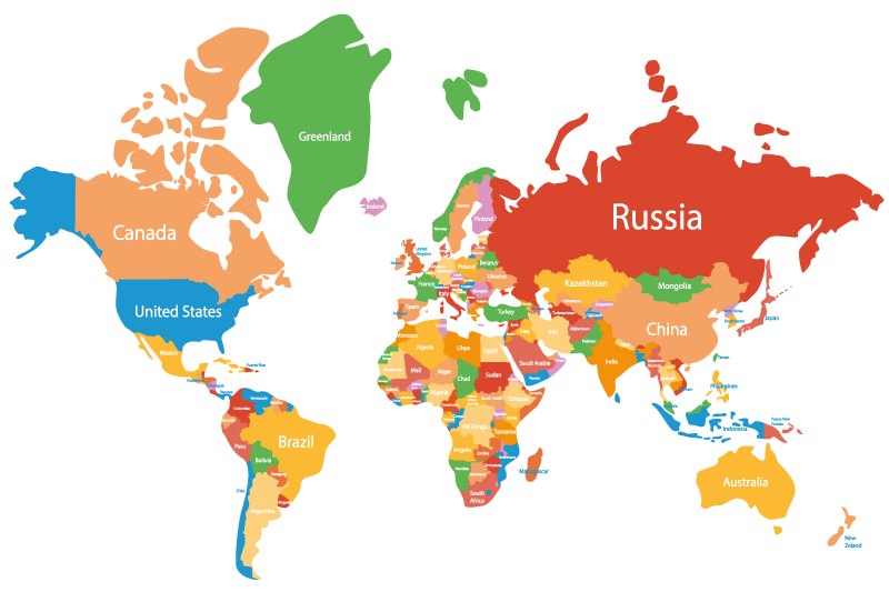 Colourful world map  original placemats - TenStickers