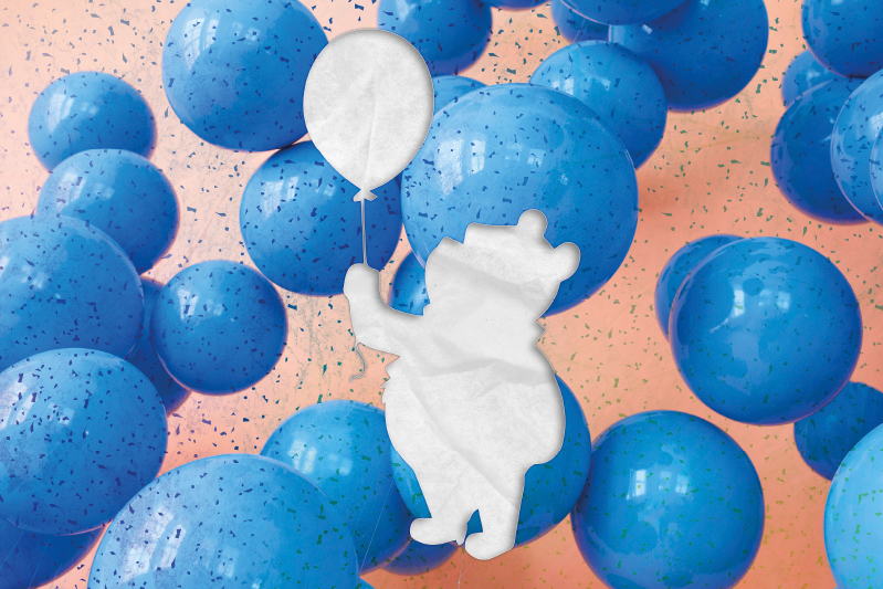 Children placemats bear with balloon - TenStickers