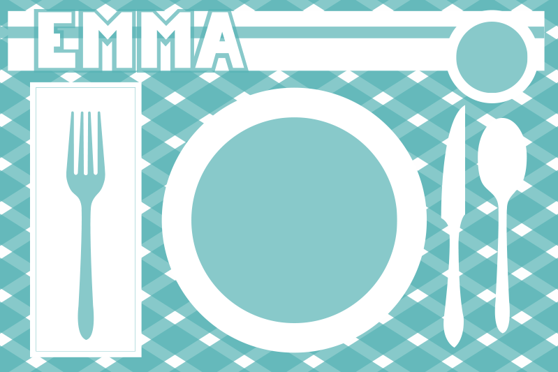 Personalised placemats personalized dining mat - TenStickers