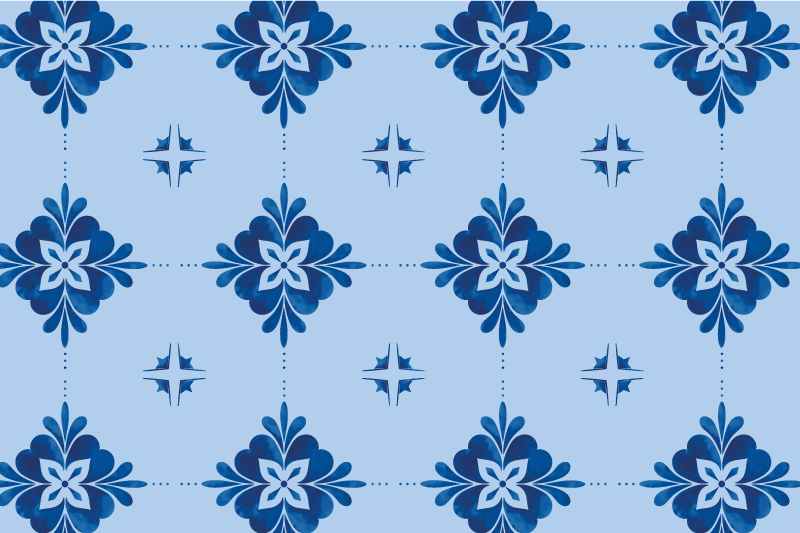 Textured placemats blooming print table cover - TenStickers