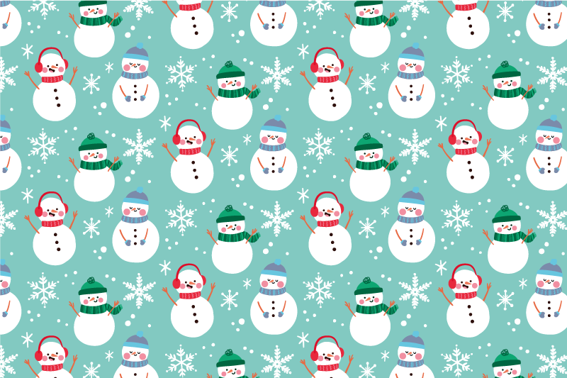 Christmas placemats joyful snowman design - TenStickers