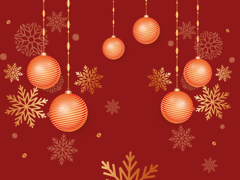 Christmas placemats with decorative holiday orbs - TenStickers
