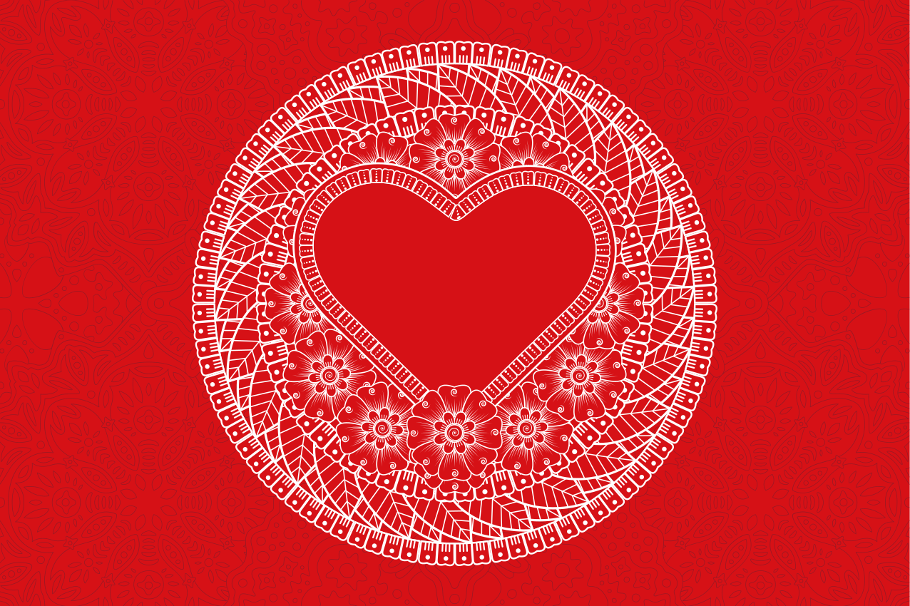 Quote placemats heart motif design - TenStickers