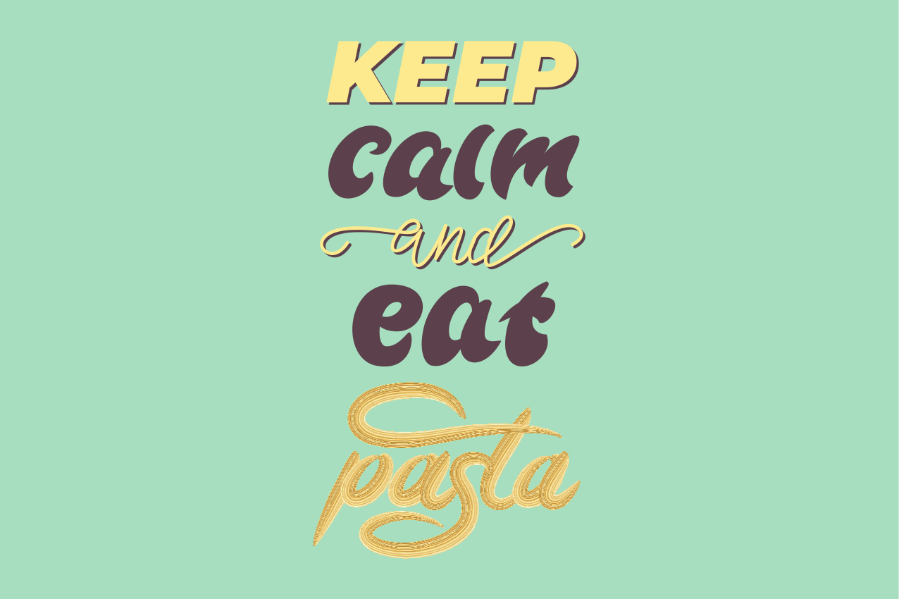 Quote placemats keep calm eat pasta - TenStickers