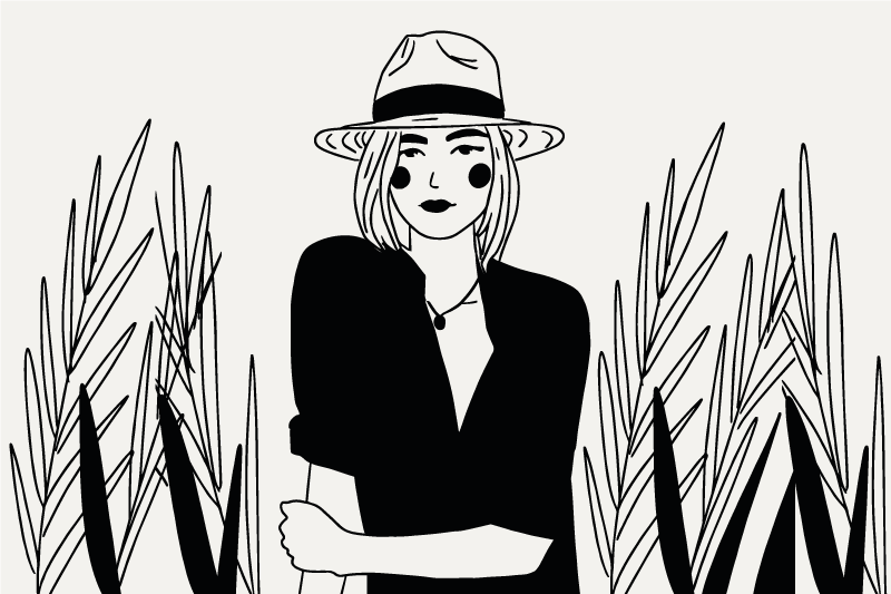 Original placemats stylish woman illustration - TenStickers