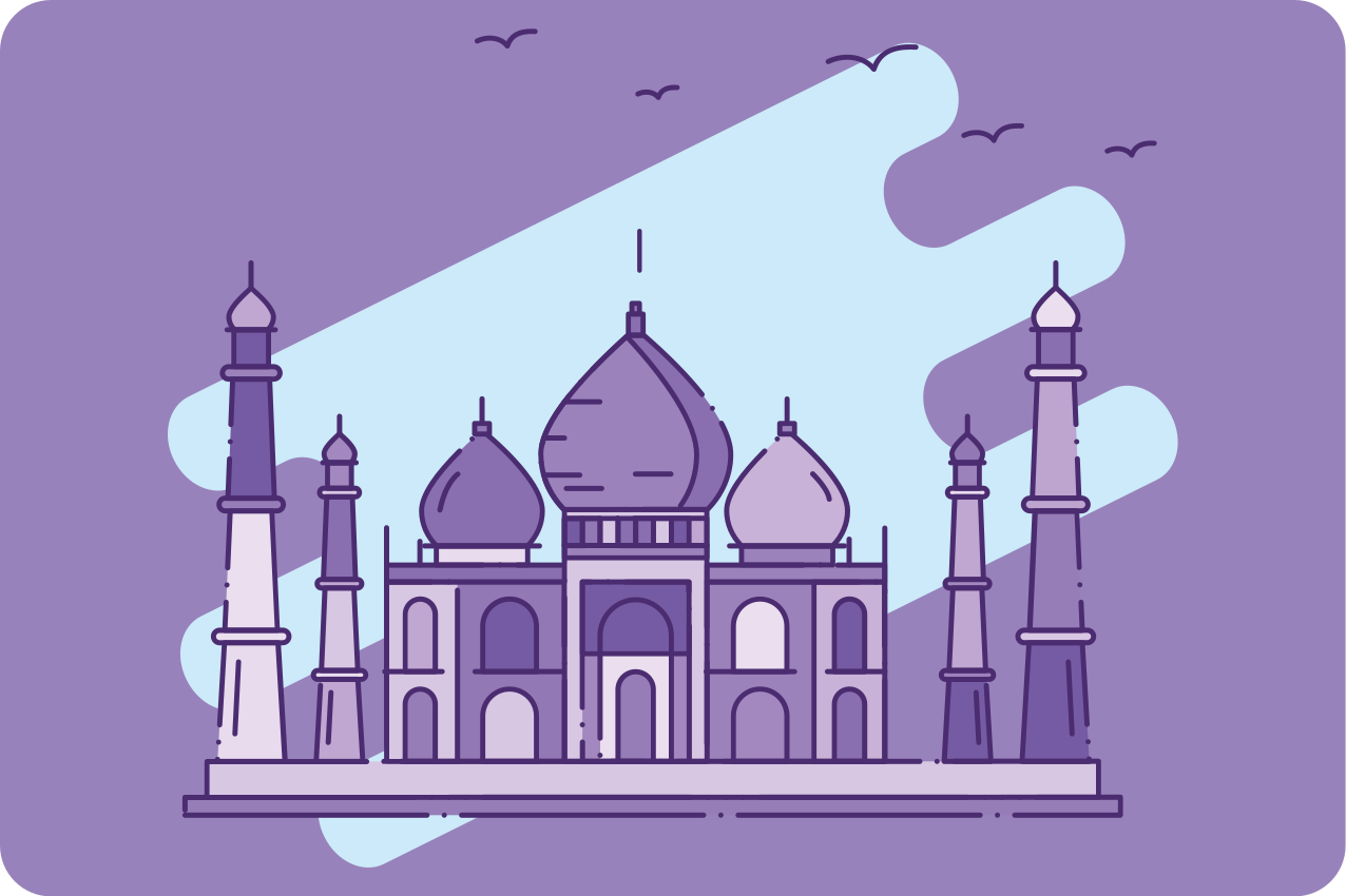 Modern placemats taj mahal silhouette design - TenStickers
