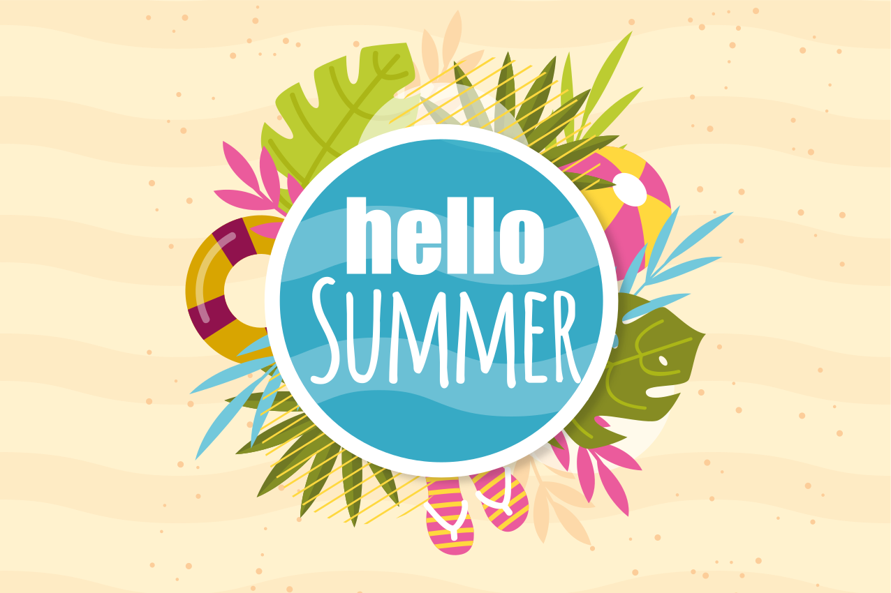 Original placemats hello summer vibes - TenStickers