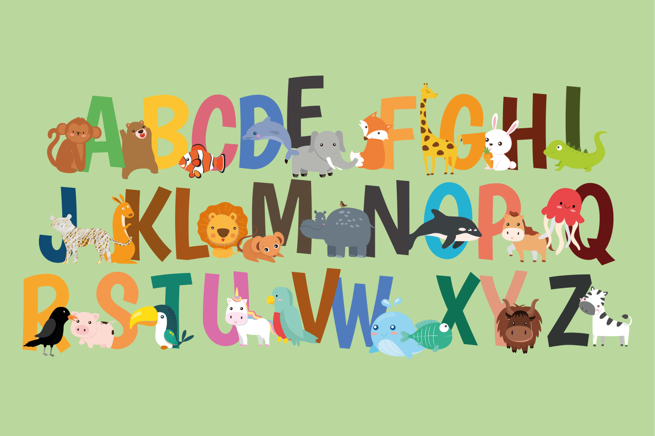 Children placemats animal alphabet display - TenStickers